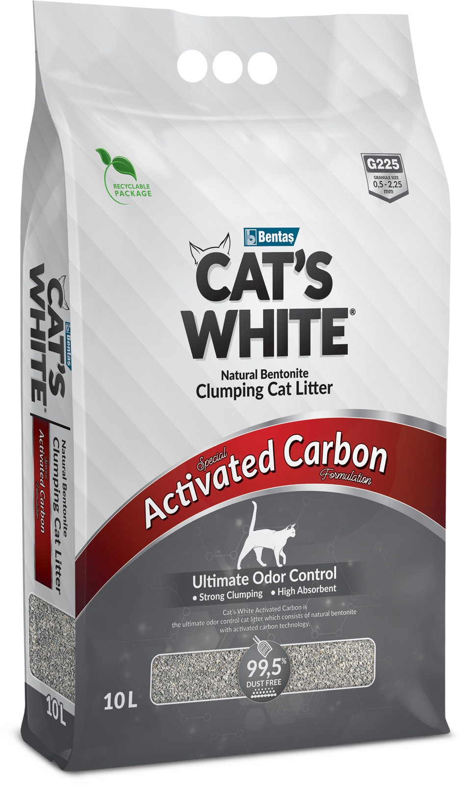 CAT'S WHITE Grey Odor Control - 10 Litros