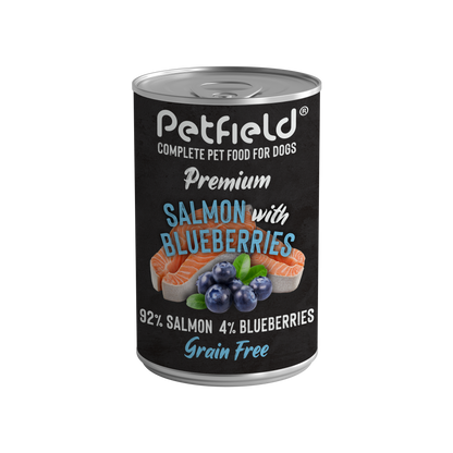 Petfield Wetfood Dog Salmon & Blueberries (400 g)