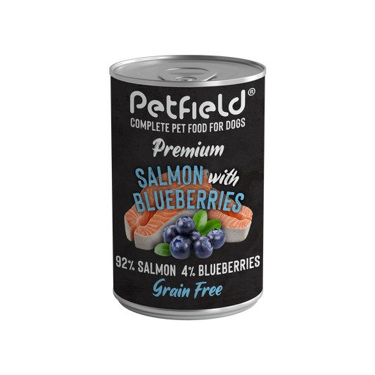 Petfield Wetfood Dog Salmon & Blueberries (400 g)