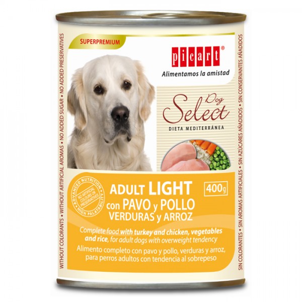 Picart Select Húmida Light Cão Adulto - Peru E Frango - 6x400g